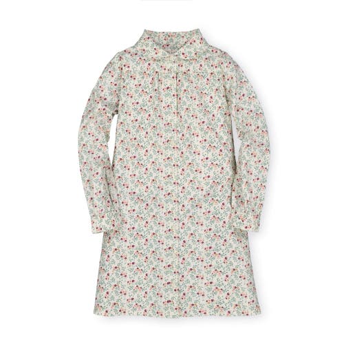 Hope & Henry Baby Girls' Peter Pan Collar Shirtdress, Infant In Ivory Meadow Floral