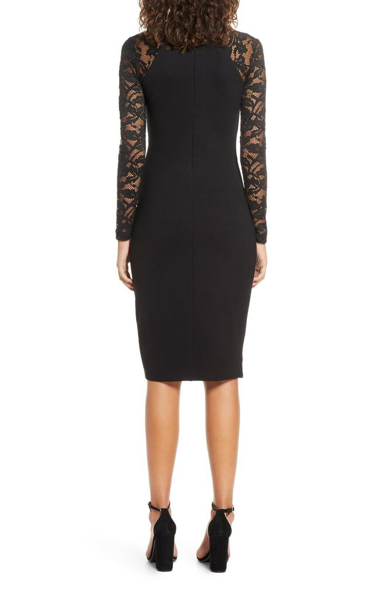 Mesh Sleeve Body-Con Dress | Nordstrom