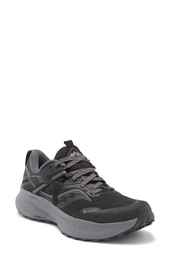 Saucony Ride 15 Gtx Trail Running Shoe In Black/ Charcoal