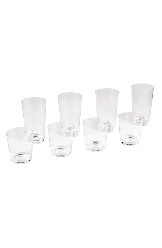 Tarhong Simple Clear Set Of 8 Glasses In Transparent