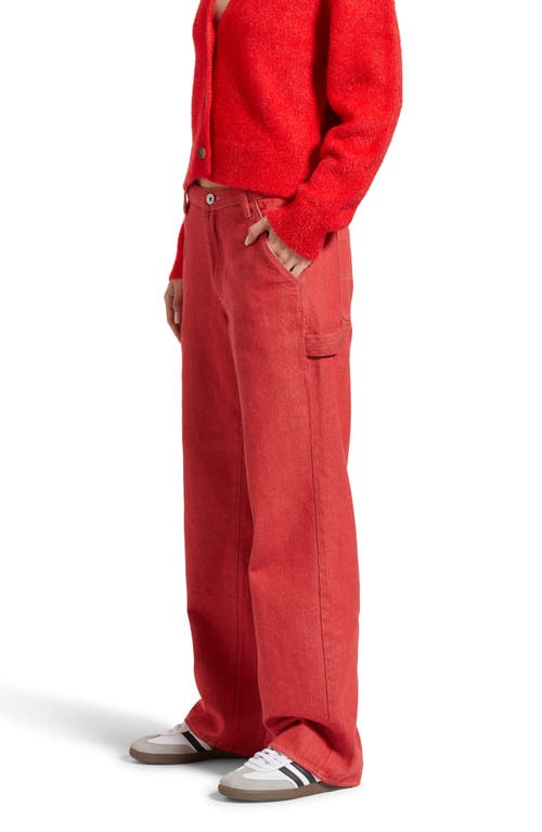 Brixton Essex Wide Leg Painter Pants In Mars Red