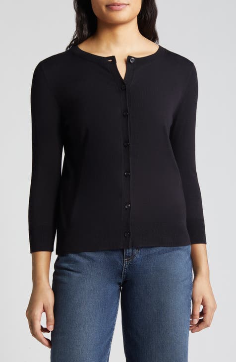 NORDSTROM Women's Black Eyelash Sweater XLarge