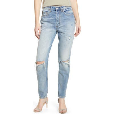 Boyish Jeans The Billy Ripped High Waist Ankle Skinny Jeans, Blue