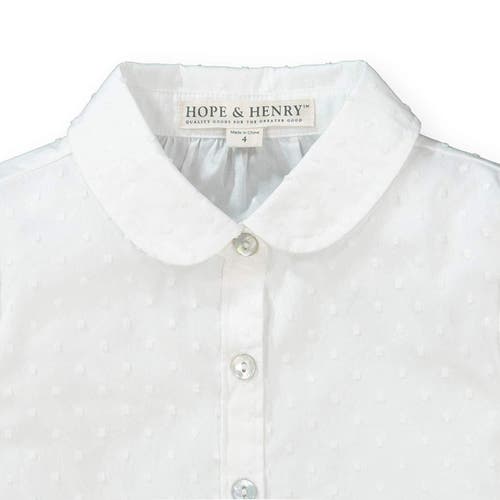 Hope & Henry Baby Girls' Peter Pan Collar Top, Infant In White