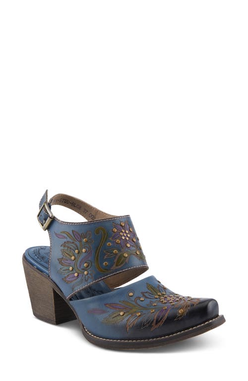 L'artiste By Spring Step Devika Stud Slingback Pump In Blue Multi