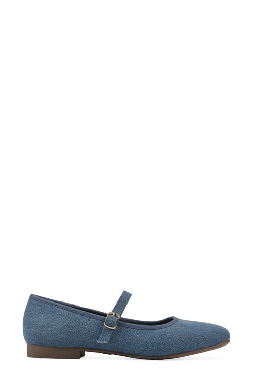 Cliffs By White Mountain Boch Mary Jane Flat In Denim Blue Fabric