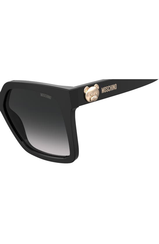 Shop Moschino 55mm Gradient Square Sunglasses In Black/ Grey Shaded