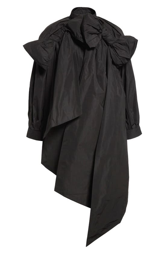 Shop Simone Rocha Double Bow Cape Jacket In Black