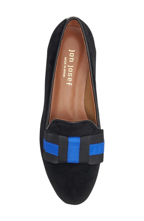 Jon Josef Gatsby Bow Velvet Venetian Loafer In Black Velvet