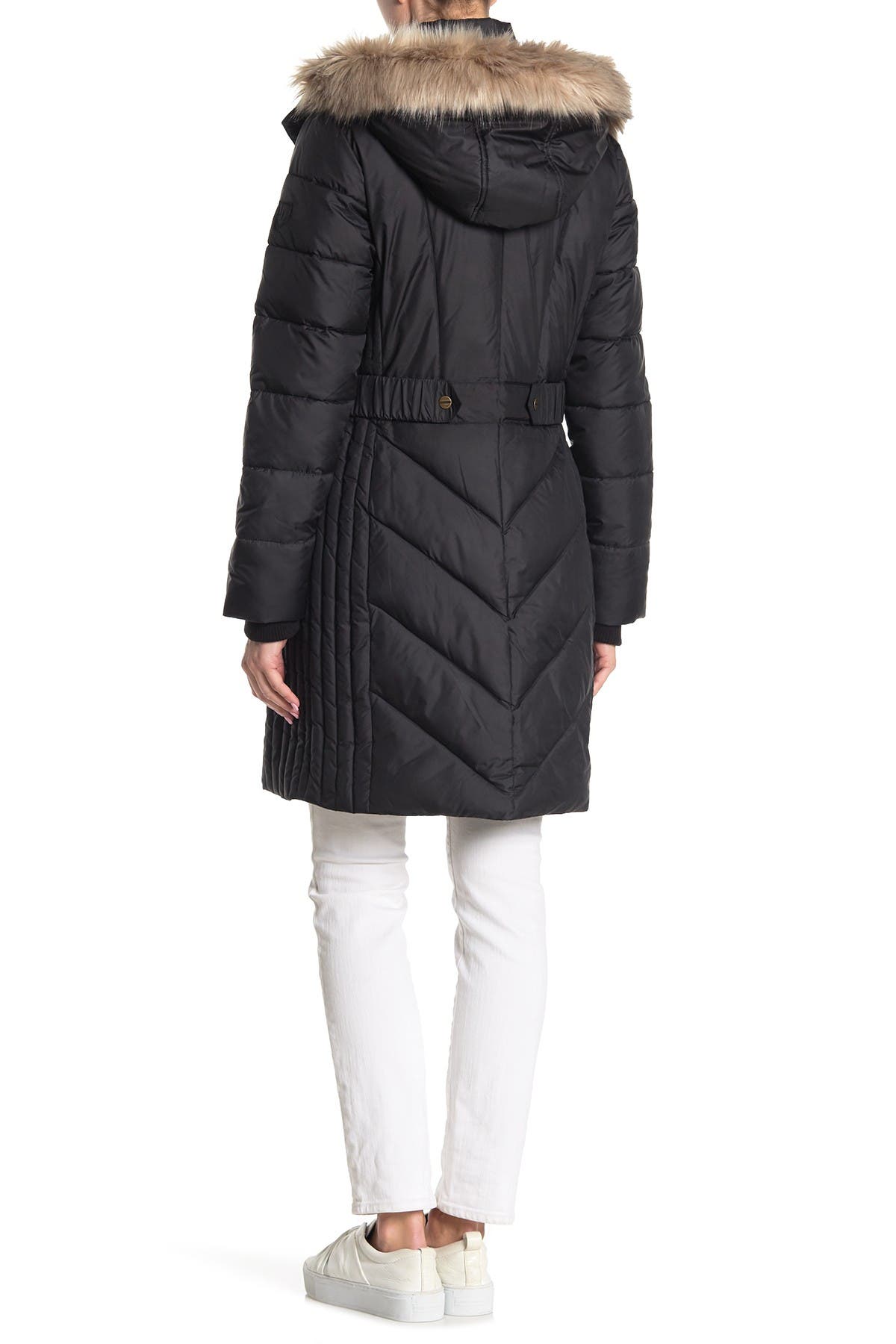 larry levine long puffer coat