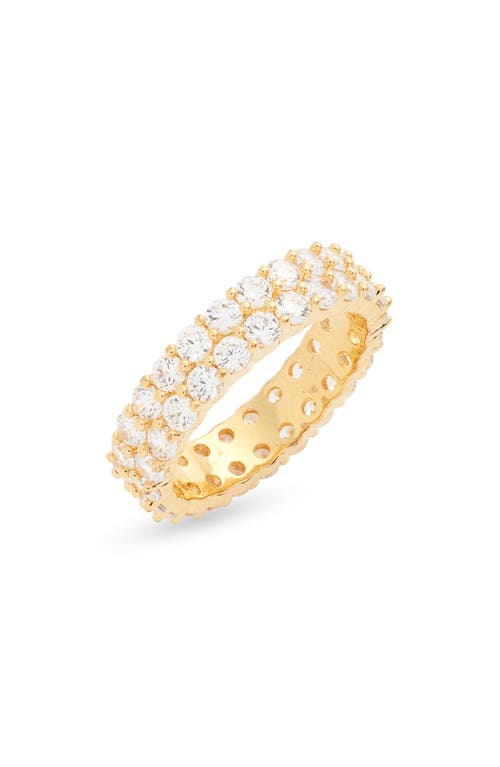 Shop Nordstrom Wide Cubic Zirconia Eternity Ring In Clear- Gold