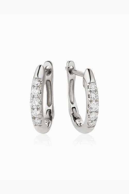 Oradina 14k Gold Regal Diamond Huggies In White Gold - Diamonds
