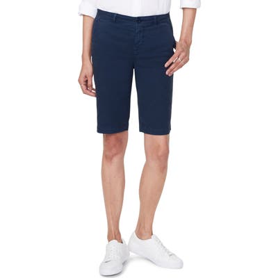 Petite Nydj Stretch Twill Bermuda Shorts, Blue