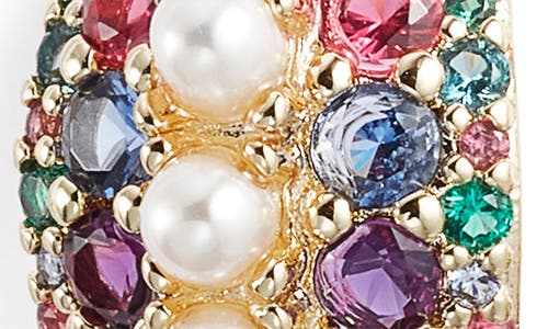 Kendra Scott Krista Pearl & Crystal Hoop Earrings In Gold Multi Mix