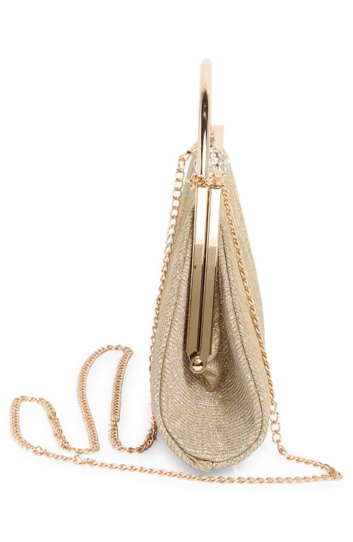 Alessia Bianchi Glitter Curve Frame Clutch<br /> In Champagne