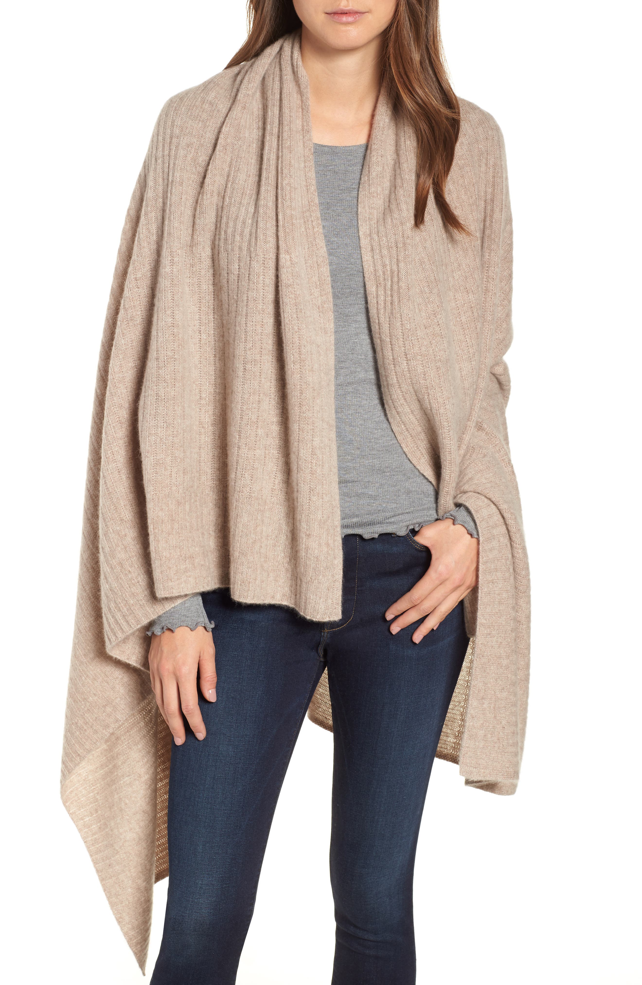 Halogen | Ribbed Cashmere Wrap | Nordstrom Rack