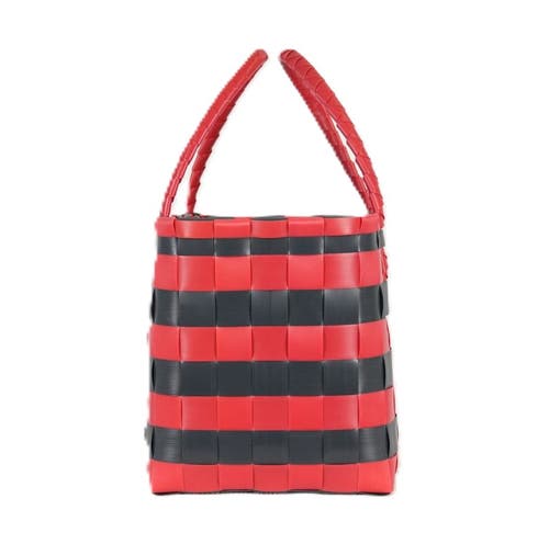 Handed By Paris Spirit Recycled Tote Bags In Red/dark Grey