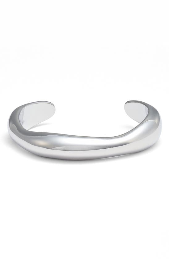 Shop Open Edit Open Cuff Bangle In Rhodium