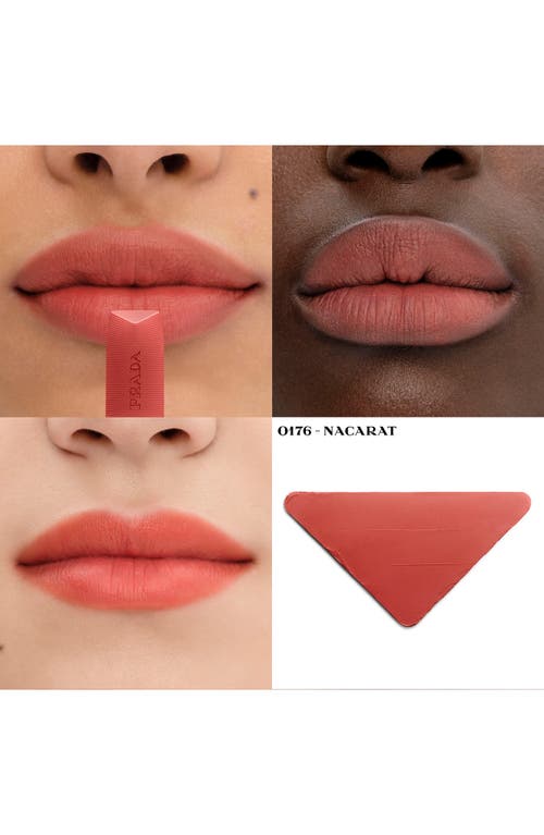 Prada Monochrome Soft Matte Refillable Lipstick In O176 Nacarat - Coral Orange