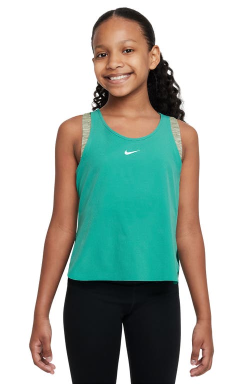 Nike Kids' Dri-fit One Tank Top In Oil Green/jade/white