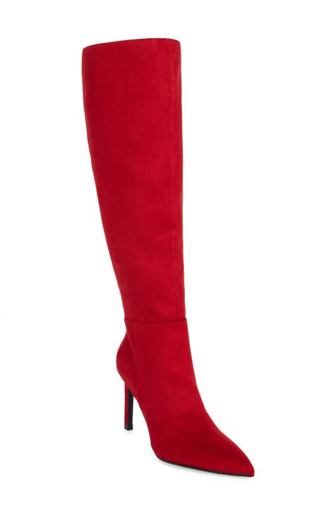 ladies red boots size 8