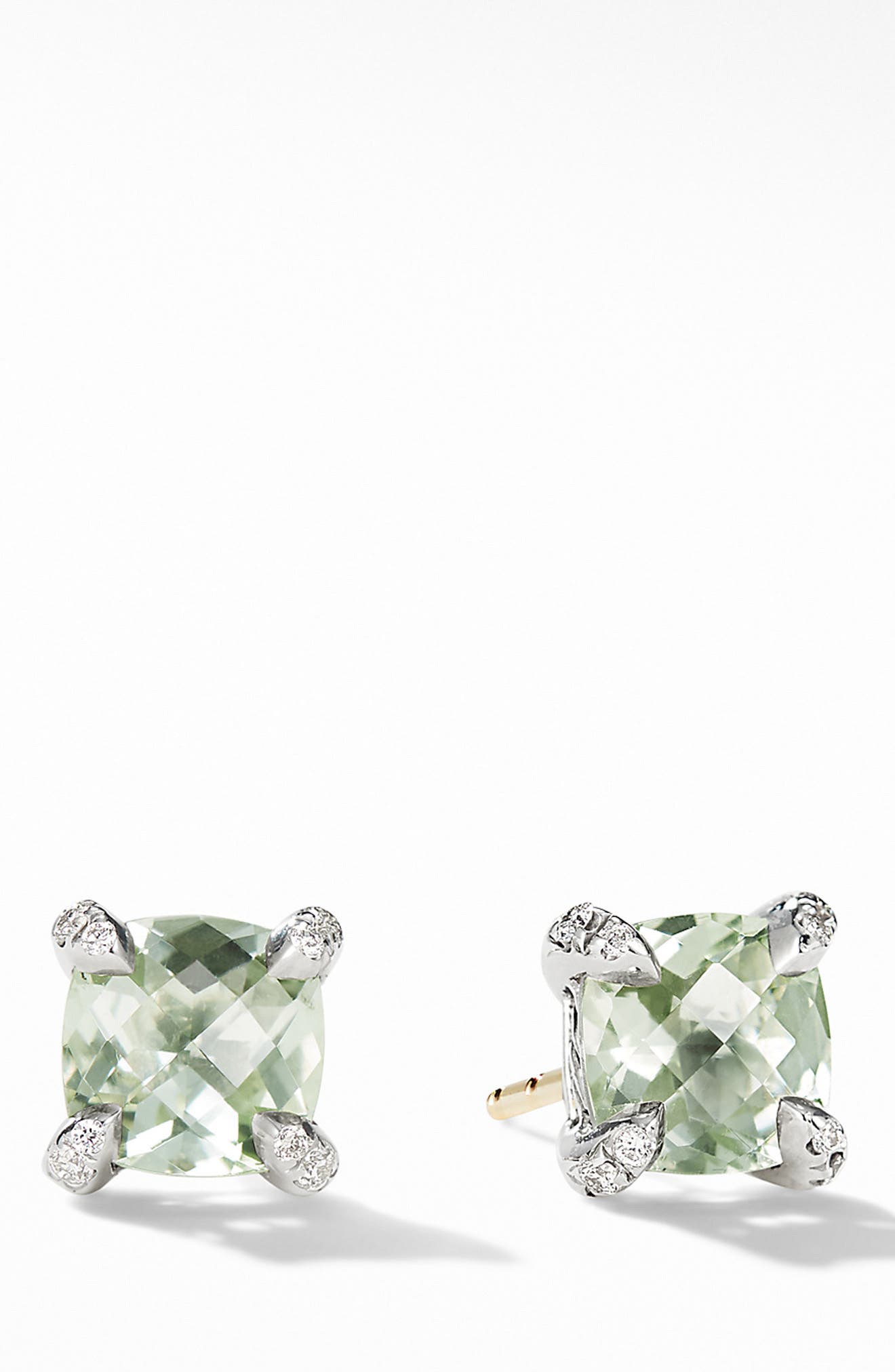 green diamond stud earrings