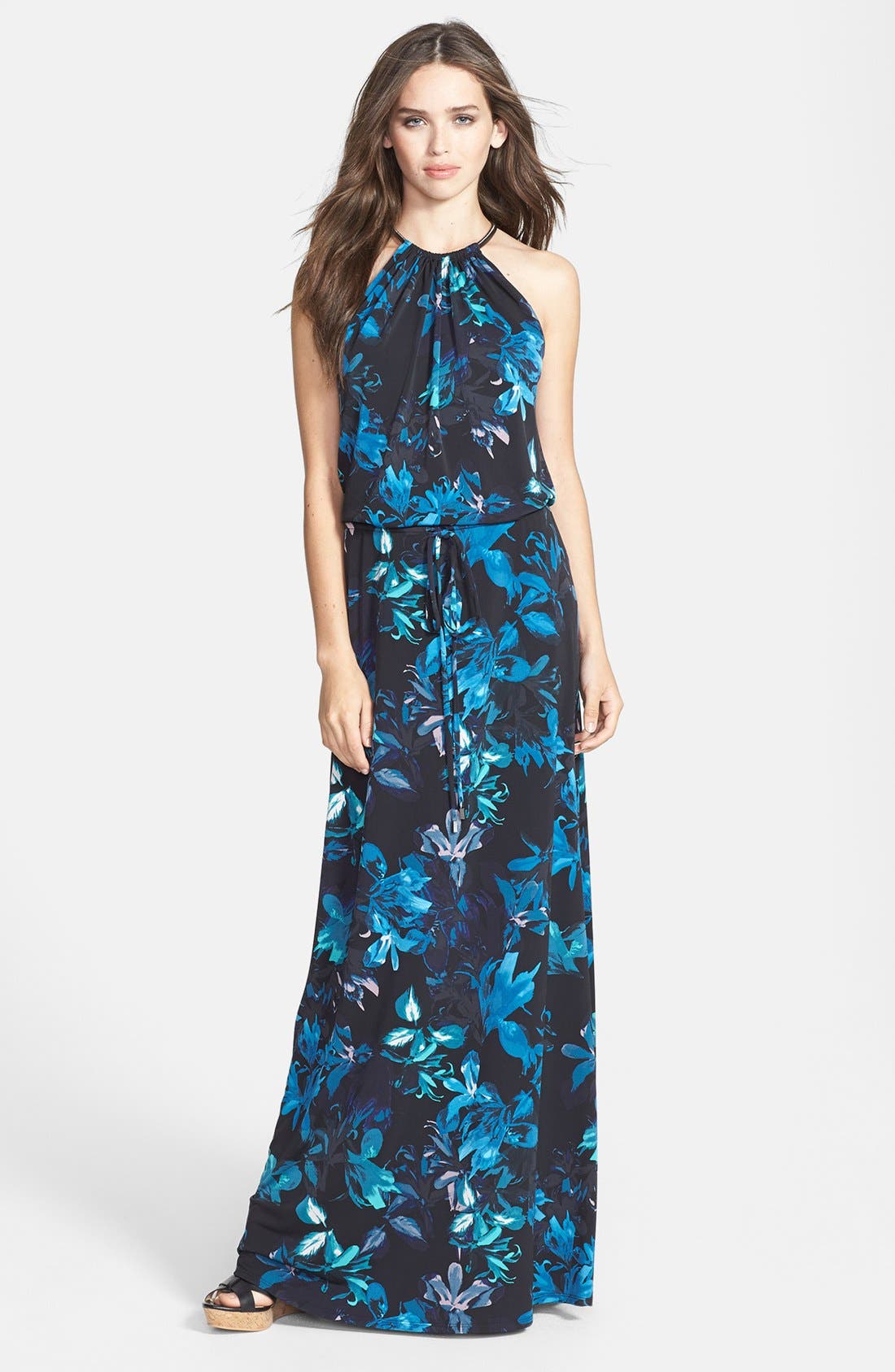 Vince Camuto Printed Halter Maxi Dress | Nordstrom