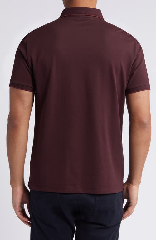 Shop Robert Barakett Hunter Tipped Solid Polo In Deep Bordeaux