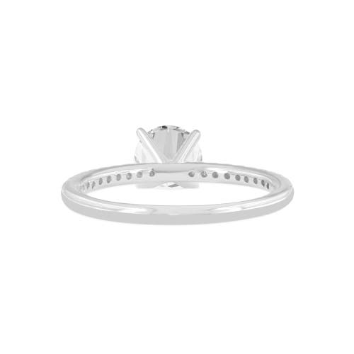 Asany Love Grown Collection 14k White Gold Round Cut Lab Grown Diamond Classic Engagement Ring In 14k White Gold