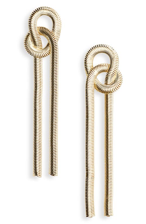 Nordstrom Knotted Snake Chain Linear Drop Earrings in Gold at Nordstrom