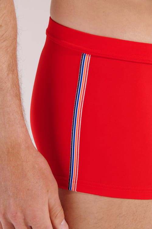 Hom Nautical Cup Swim Shorts In Red