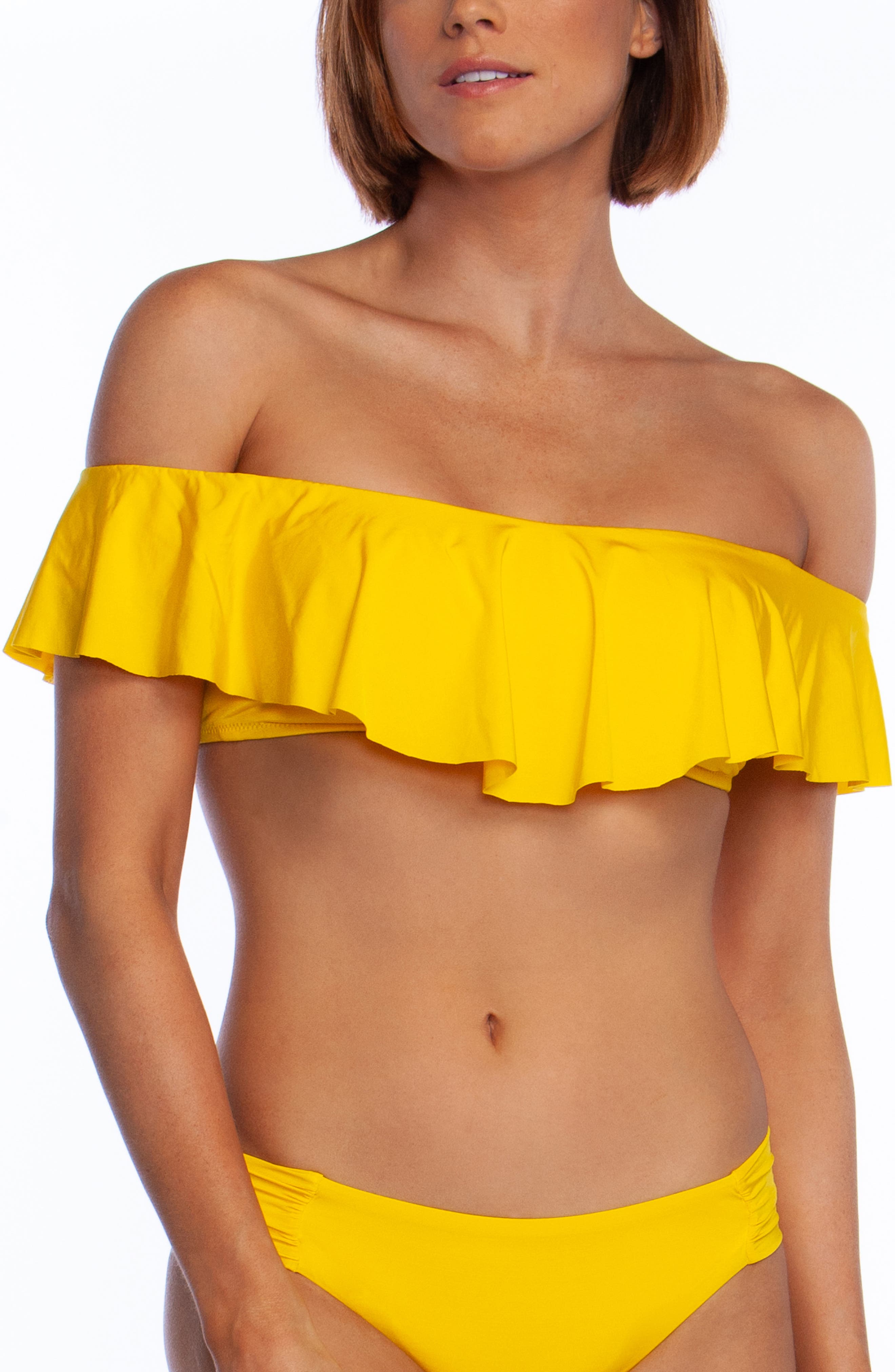 Trina Turk Off The Shoulder Bandeau Bikini Top, Yellow