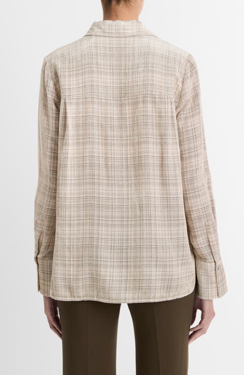 Shop Vince Textured Plaid Button-up Shirt In Ceramic Multi