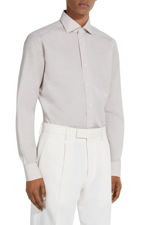 ZEGNA Couture Cotton & Linen Button-Up Shirt Beige at Nordstrom, Eu