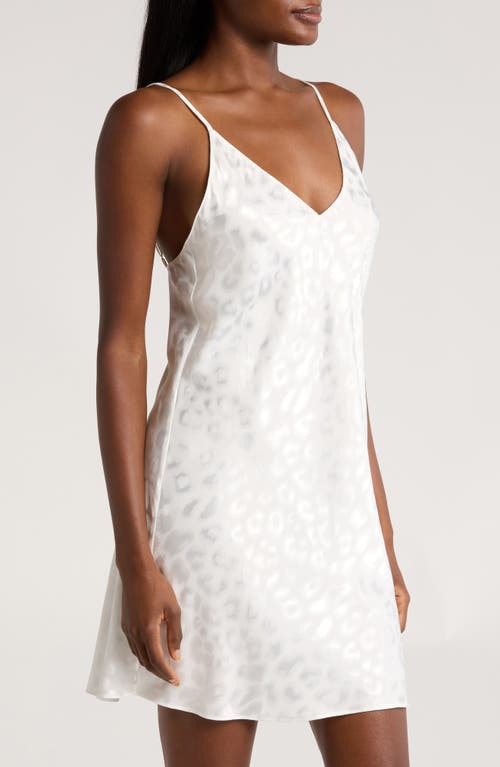 Shop Natori Decadence Jacquard Satin Chemise In Warm White