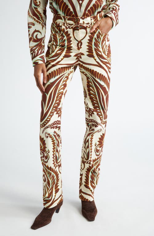 Etro Paisley Print Straight Leg Jeans at Nordstrom,