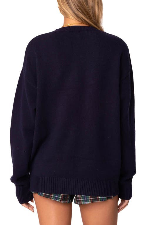 Shop Edikted 76 Sweater In Navy