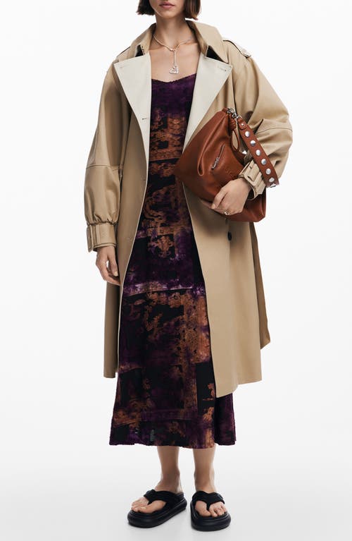 Shop Desigual Colonia Cotton Trench Coat In Brown