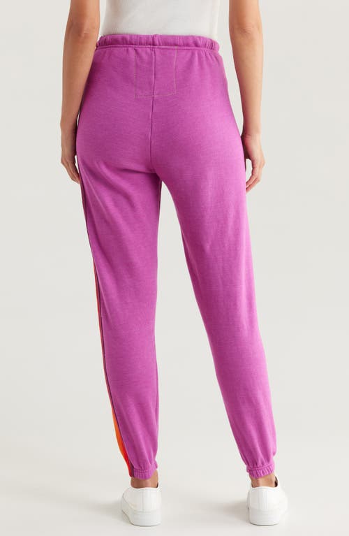 Shop Aviator Nation Stripe Sweatpants In Magenta/orange Yellow