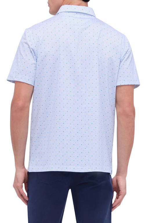 Shop Bugatchi Victor Ooohcotton® Diamond Print Polo In Air Blue