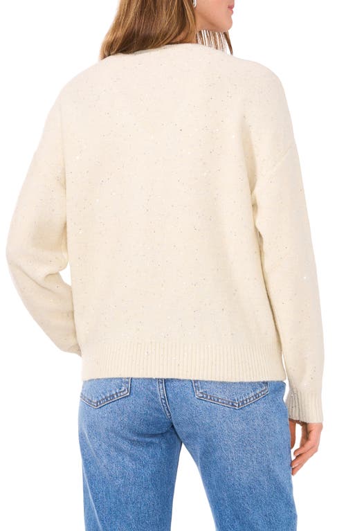 VINCE CAMUTO VINCE CAMUTO SEQUIN DETAIL V-NECK SWEATER