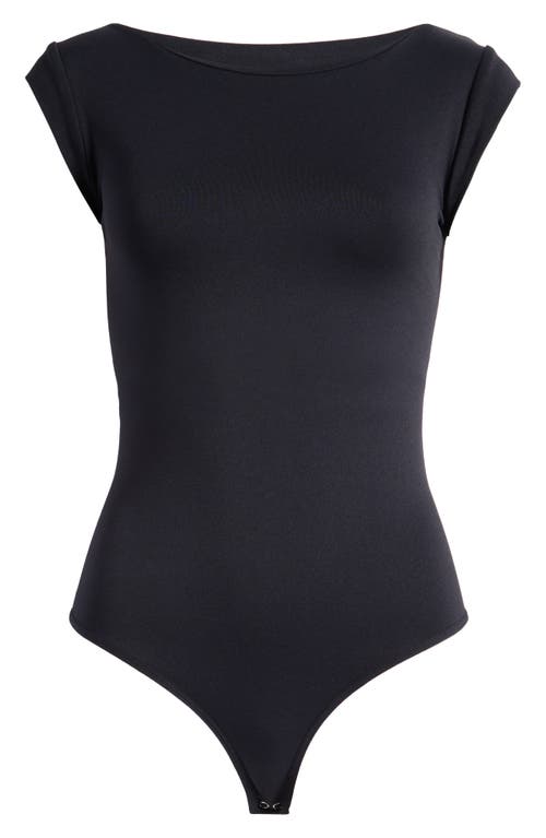 Shop Free People Clean Lines Boat Neck Bodysuit In Black
