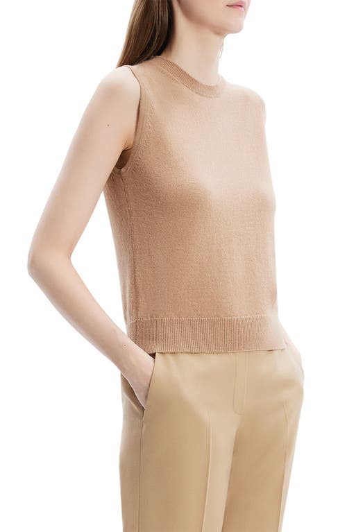 Shop Theory Cashmere Sleeveless Sweater In Royal Camel