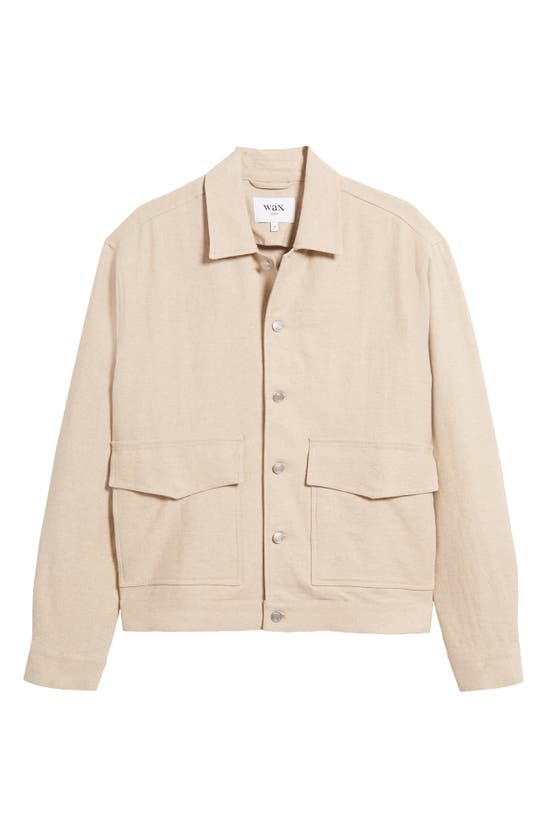 Shop Wax London Mitford Linen & Cotton Shirt Jacket In Natural