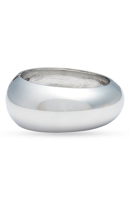 Shop Nordstrom Wide Polished Bangle In Rhodium