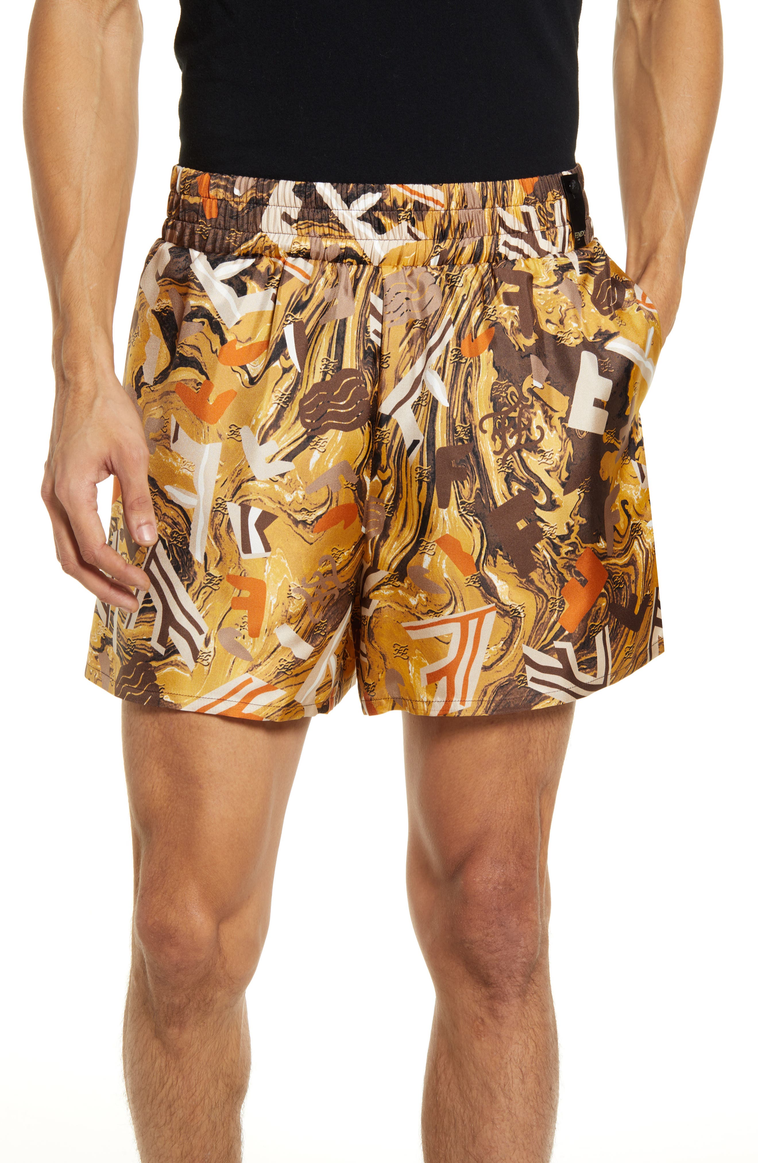 fendi yellow shorts