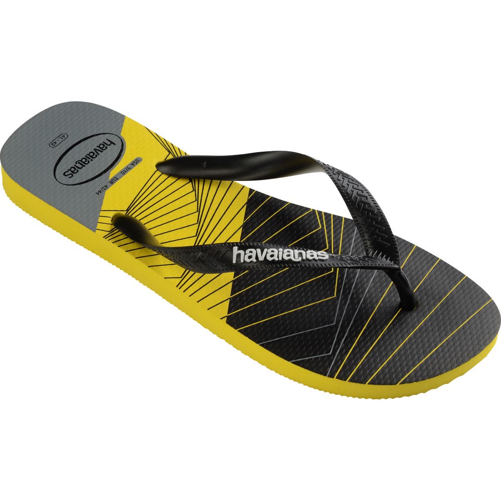 Shop Havaianas Trend Mens Flip Flop In Citrus Yellow/black