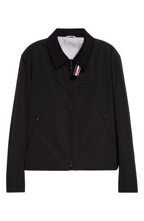 Shop Thom Browne Concealed Placket Golf Jacket In Black