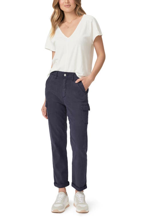 Shop Paige Drew Relaxed Straight Leg Cargo Pants In Vintage Cosmic Navy