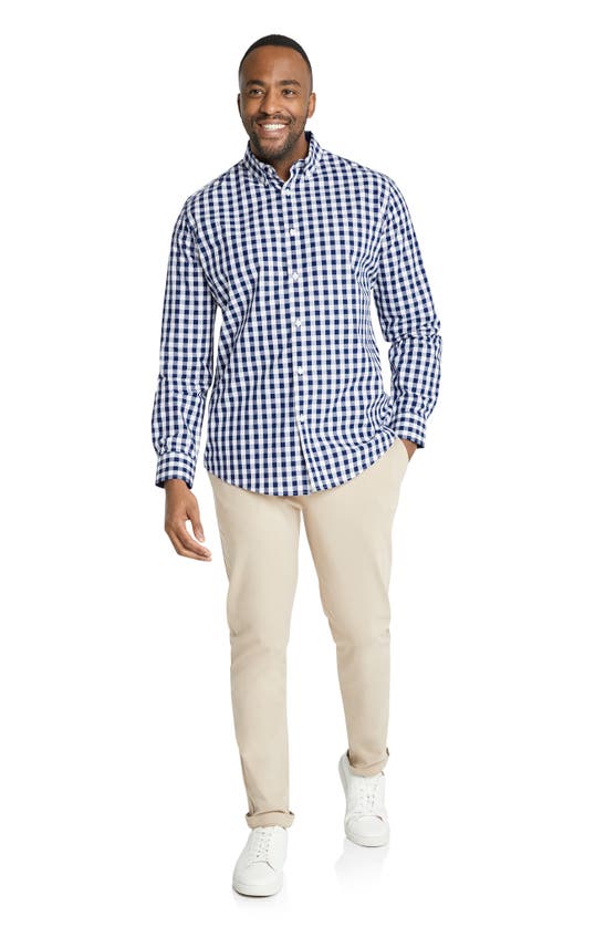 Shop Johnny Bigg Blaine Check Button-down Shirt In Royal